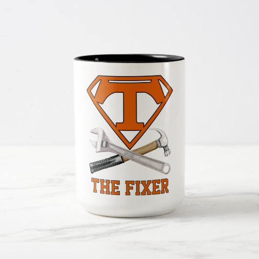 Super-Daddy-Held Zweifarbige Tasse (Mittel)