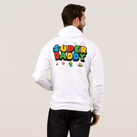 SUPER DADDY MARIO STYLE HOODIE (Schwarz voll)