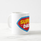 Super-Daddy Retro-Superhelden-Abzeichen Kaffeetasse (Vorderseite Links)
