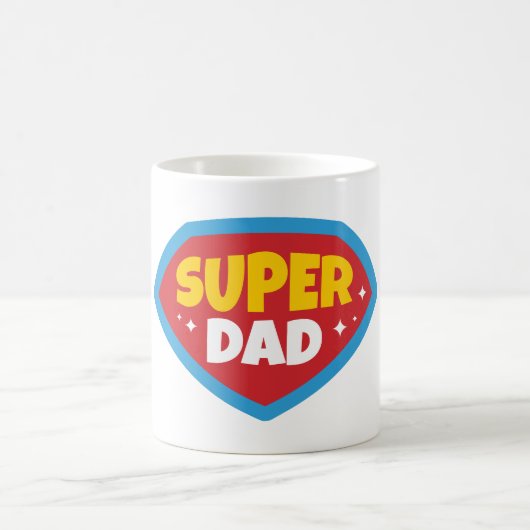 Super-Daddy Retro-Superhelden-Abzeichen Kaffeetasse (Mittel)