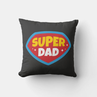 Super-Daddy Retro-Superhelden-Abzeichen Kissen