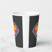 Super-Daddy Retro-Superhelden-Abzeichen Pappbecher (Links)
