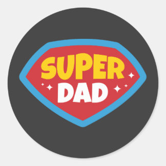 Super-Daddy Retro-Superhelden-Abzeichen Runder Aufkleber