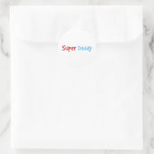 Super Daddy Runder Aufkleber (Tasche)