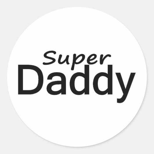 Super Daddy Runder Aufkleber (Vorderseite)