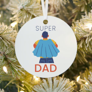 Super-Daddy-Superhelden-Umhang-Runde Dekofigur Ornament Aus Metall