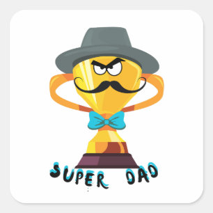 Super-Daddy Vatertagsgeschenk Quadratischer Aufkleber