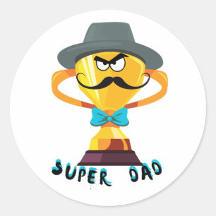 Super-Daddy Vatertagsgeschenk Runder Aufkleber