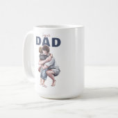 Super-Daddy-Wasserfarben-Design Kaffeetasse (Vorderseite Links)