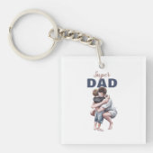 Super-Daddy-Wasserfarben-Design Schlüsselanhänger (Vorderseite)