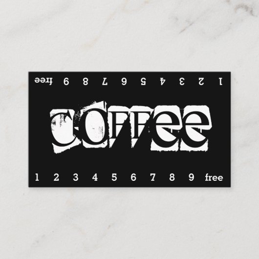 Super Danger Double Num Loyalty Coffee Punch Card Treuekarte (Vorderseite)