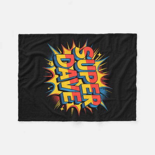 Super Dave Funny Name Daves  Fleecedecke (Vorderseite (Horizontal))
