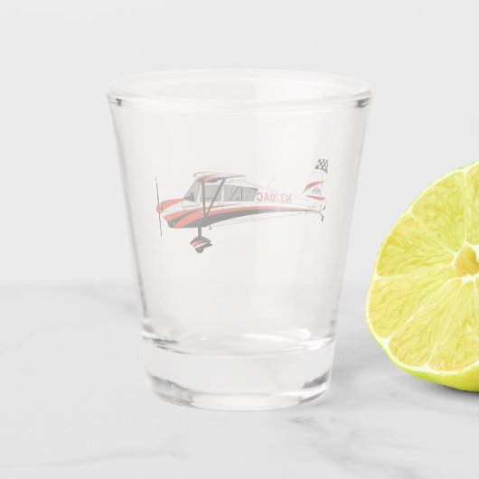 Super Decathlon Aerobatic Airplane Shootglas Schnapsglas (Rückseite)