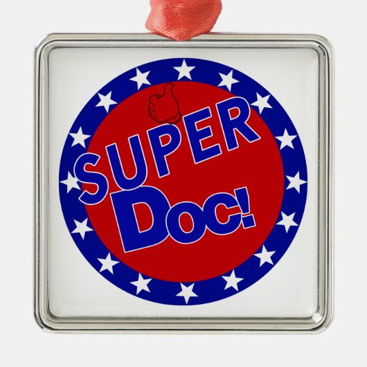 SUPER DOC STUDIERT DIE ERMUTIGUNG SILBERNES ORNAMENT (Vorne)