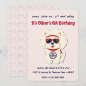 Super Dog Birthday Personalisiert Einladung (Vorne/Hinten)