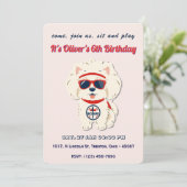 Super Dog Birthday Personalisiert Einladung (Stehend Vorderseite)