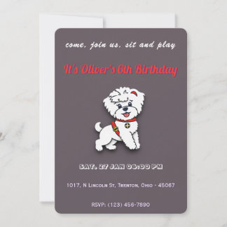 Super Dog Geburtstag auf Schokoladenfarbe Personal Einladung