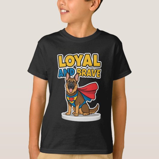 Super Dog Loyal und Brave Artwork T-Shirt (Vorderseite)