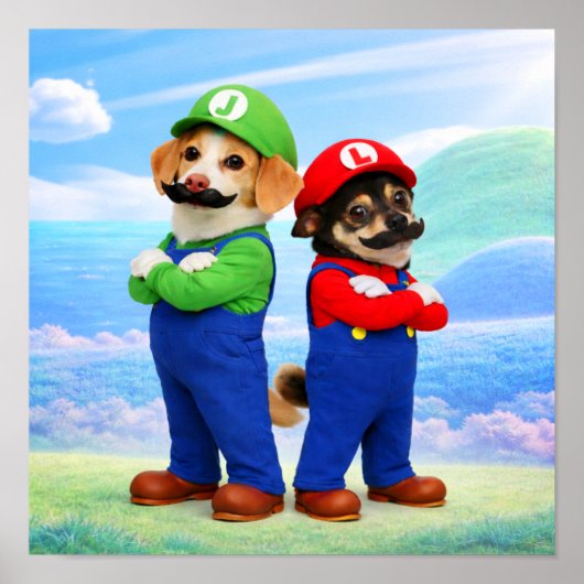 "Super Doggio Bro's" Poster (Vorne)