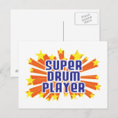 Super Drum Player Postkarte (Vorne/Hinten)