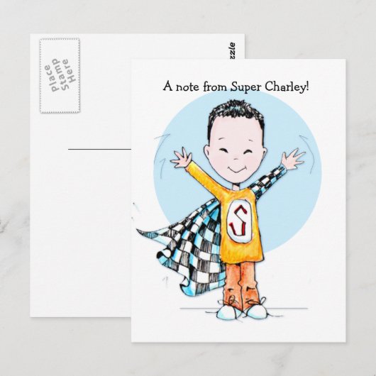 Super Duper Boy Postkarte (Vorne/Hinten)