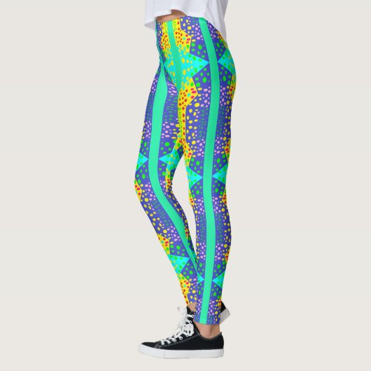 Super duper hellblau gelb winzig gemustert leggings (Links)