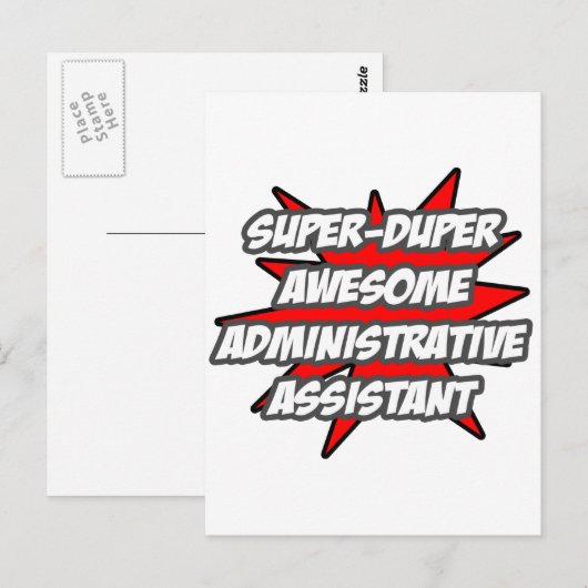 Super Duper Phantastisch Admin. Assistentin Postkarte (Vorne/Hinten)
