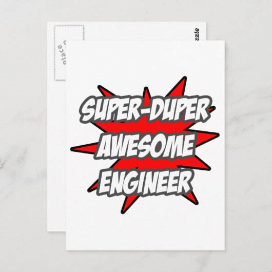 Super Duper Phantastisch Engineer Postkarte (Vorne/Hinten)