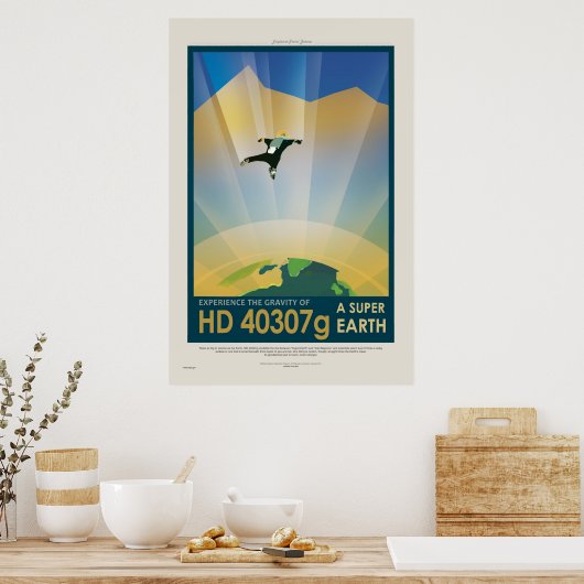 Super Earth Tour - Retro NASA Reiseplakat Poster (Küche)