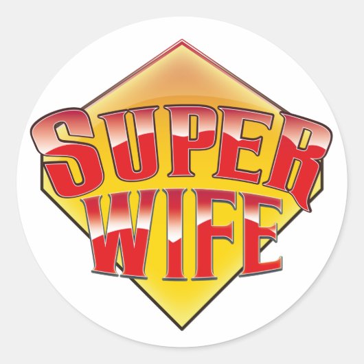 Super Ehefrau Runder Aufkleber (Vorderseite)