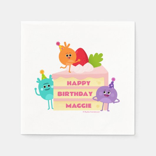 Super einfache Hummel Zahlen Geburtstagskuchen Serviette (Vorderseite)