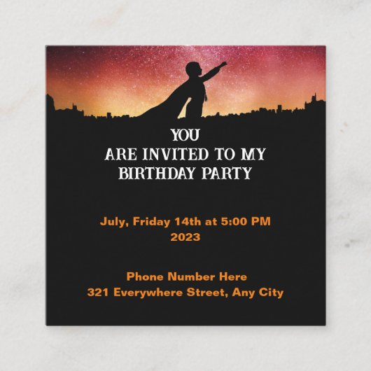 Super Einladung (Vorderseite)