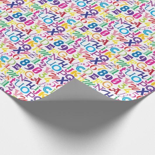 Super farbige ABCs und 123 Geschenkpapier (Ecke)
