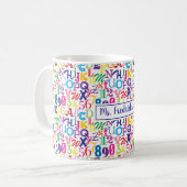 Super farbige ABCs und 123 Kaffeetasse (Vorderseite Links)
