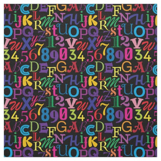 Super farbige ABCs und 123 Stoff (Muster)