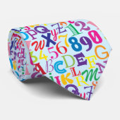 Super farbige ABCs und 123s Krawatte (Gerollt)