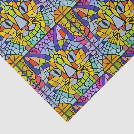 Super-farbige Katzen - Mosaik-Kätzchen dekoupage Seidenpapier (Ausschnitt)