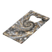 Super Flasher Spiral Oder & Silber Geldbeutel Flaschenöffner (Vorderseite Schrägansicht)