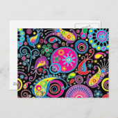 Super flippiges Paisley-Muster Postkarte (Vorne/Hinten)