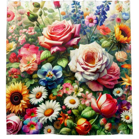 Super Floral Duschvorhang (Vorderseite)