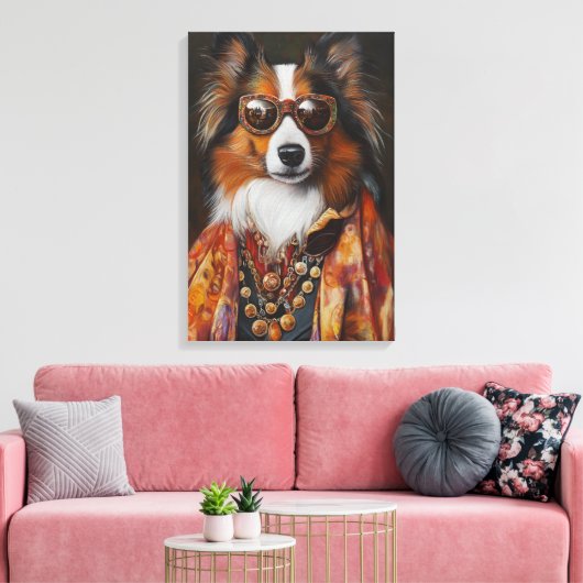 Super Fly Shetland Sheepdog | Sheltie Leinwanddruck (Insitu (Wohnzimmer))