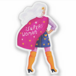 Super Frau Mama Mutter Tochter Girl Boss Hero Aufkleber