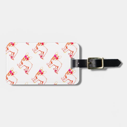 Super Frenchie Bulldog Gepäckanhänger (Vorderseite horizontal)