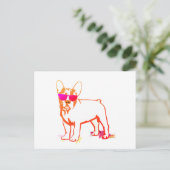 Super Frenchie Bulldog Postkarte (Stehend Vorderseite)
