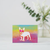 Super Frenchie Bulldog Rainbow Business Card Visitenkarte (Stehend Vorderseite)