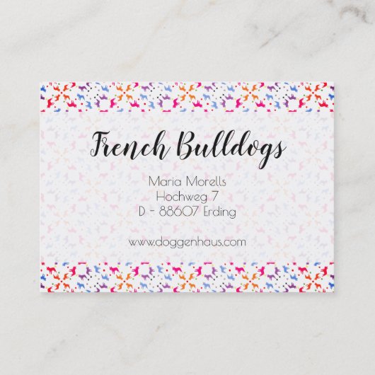 Super Frenchie Bulldog red Visitenkarte (Rückseite)