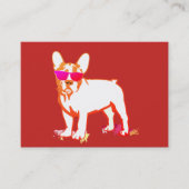 Super Frenchie Bulldog red Visitenkarte (Vorderseite)