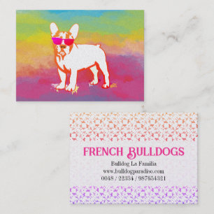 Super Frenchie Bulldog Regenbogen Visitenkarte