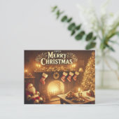 Super Frohe Weihnachten Postkarte (Stehend Vorderseite)