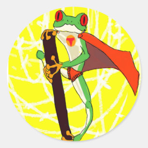 Super-Frosch Runder Aufkleber